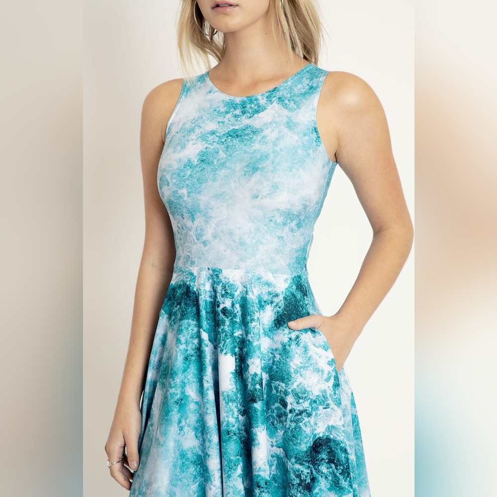 🌊👗〰️BLACKMILK〰️ TROUBLED WATERS PRINCESS LONGLINE DRESS LIMITED XL